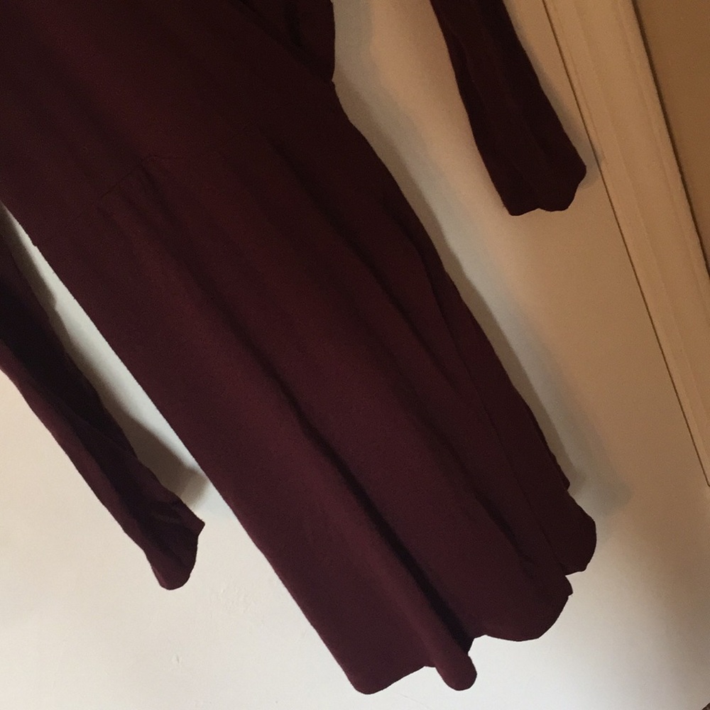 Old Navy asymmetrical burgundy wrap dress - Picture 3 of 8